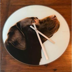 A Karlsson Chocolate Lab Clock